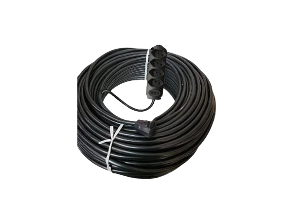 Extensão Elétrica profissional 20A - 100 metros - 4 tomadas - Cabo PP  3 x 2,5mm