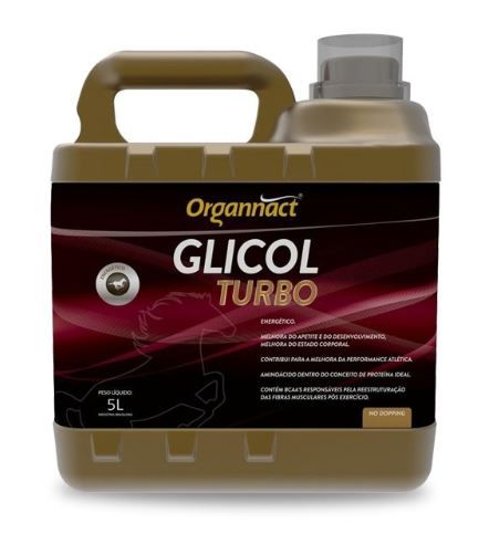Suplemento para Equinos Glicol Turbo Organnact  5 litros
