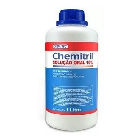 Chemitril Enrofloxacino Solução Oral 10% - Antibiótico P/ Aves