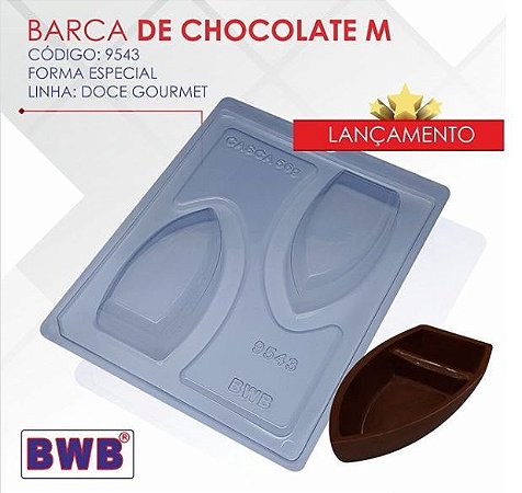 Forma Barca De Chocolate Grande Especial Com Silicone Unidade 100G Ref 9544 BWB