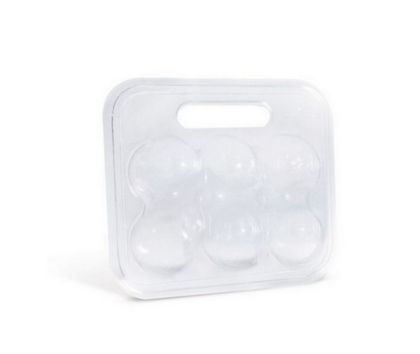 Maleta para 6 ovos transparente com cinta - pacote com 10 - Cromus