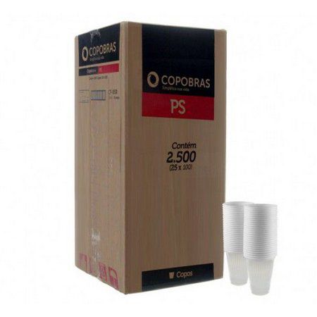 Copos Descartáveis 80 ml. COPOBRAS 2500 u. (25x100)