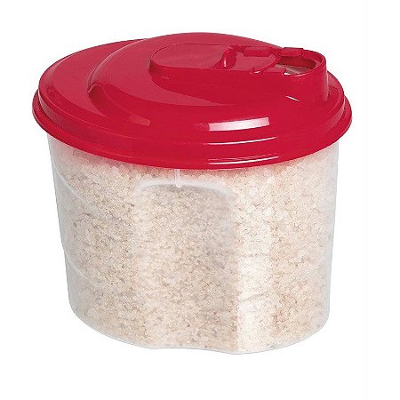 Açucareiro Farinheiro Plástico Oval com Tampa 700ml
