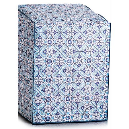 Capa para Máquina de Lavar Floral Azul 9,10,12 Kg