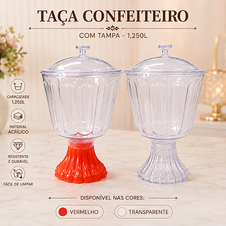 Taça Confeiteiro Exclusive Com Tampa 1.250L LscToys