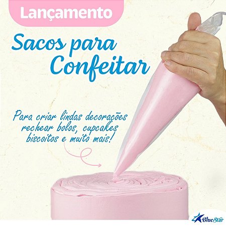 Saco de Confeitar Descartável G 27x38cm  pct c/ 50 un - Blue Star
