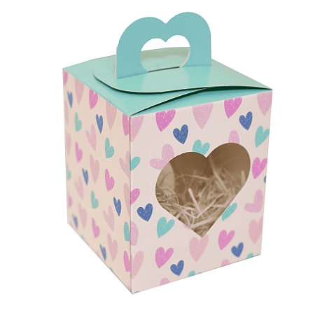 CAIXA MALETA C/ VISOR CORACAO AMOR EM CORES  PCT C/ 10 UNID