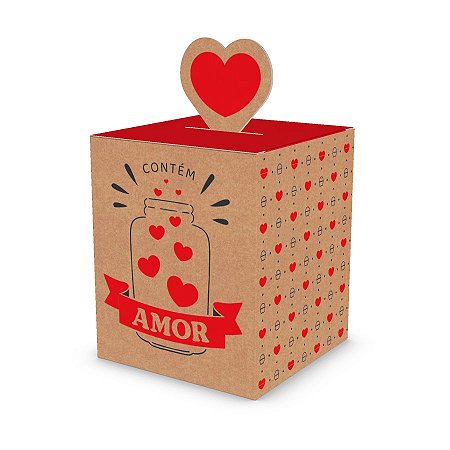 CAIXA POP UP 12x10x10cm CONTÉM AMOR PCT C/ 10 UN - IDEIA