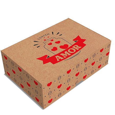 CAIXA P/ 06 DOCES 4x12x8cm CONTÉM AMOR PCT C/ 10 UN - IDEIA