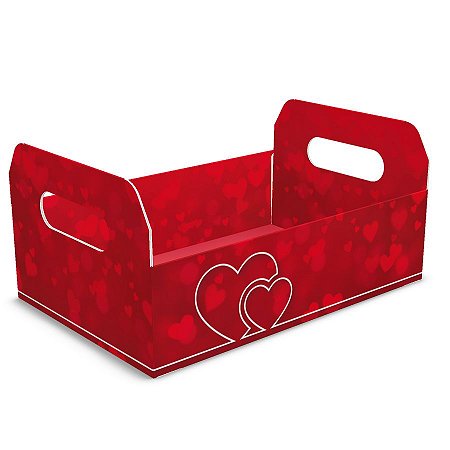 CESTA CAIXOTE P/ PRESENTE (P) 7,5x16x10,5cm AMOR PCT C/10 UN