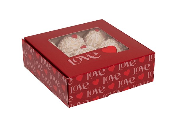 CAIXA C/ VISOR ESPECIAL P/ 09 DOCES LOVE YOU PCT C/ 10 UNID.