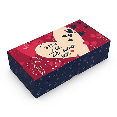 CAIXA P/ 08 DOCES 4x16x8cm "TE AMO" PCT C/ 10 UNIDADES