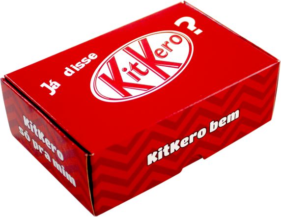 CAIXA DIVERTIDA P/ 06 DOCES 4x12x8cm "KITKERO" PCT C/ 10 UN.