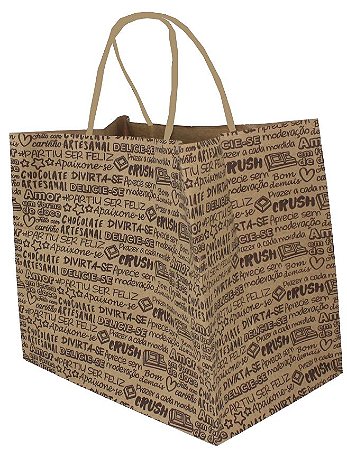SACOLA ECO KRAFT (PFM) 32x28x18cm EMOÇÃO PCT C/ 10 UNIDADES