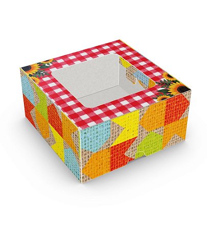 CAIXA JUNINA C/ VISOR 04 DOCES "BÃO DEMAIS SÔ" PCT C/ 10 UN.