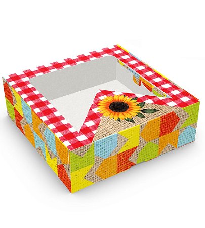 CAIXA JUNINA VISOR BANDEIRA 09 DOCES BÃO DEMAIS SÔ C/ 10 UN.