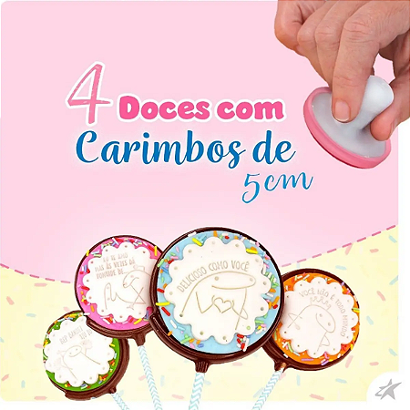 Kit Carimbos 5cm Flork Para Doces E Massas Blue Star