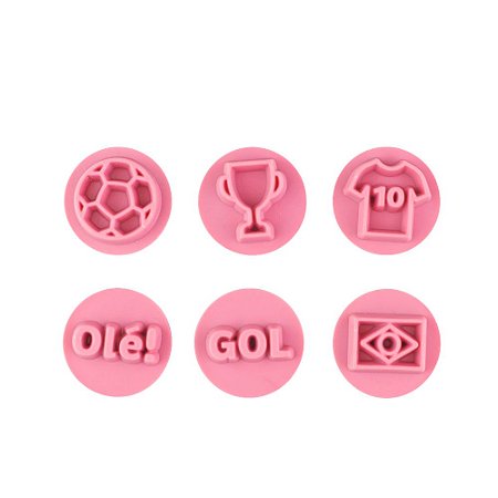 Kit Carimbos Futebol 2cm p/ Doces e Brigadeiros - Blue Star