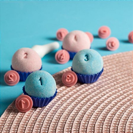 Kit 9 Carimbos Números Rosa Para Doces E Brigadeiros Blue Star