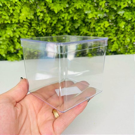 Caixinha Acrílica Transparente Com Tampa 8x8cm