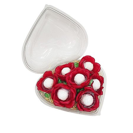 10un Embalagem Blister Coração Grande 1kg Transparente Flip