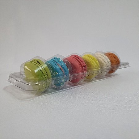 EMBALAGEM FLIP TRANSPARENTE P/ 06 MACARONS C/ 05UN