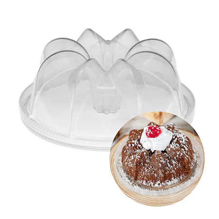 Forma Pudim Confeitaria Com Tampa 120ml C/10un Plastilânia