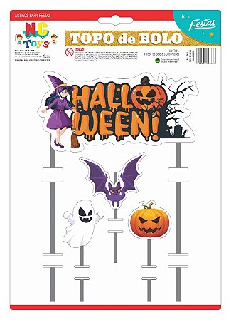 TOPO DE BOLO HALLOWEEN PCT C/ 04 PÇS - NC TOYS
