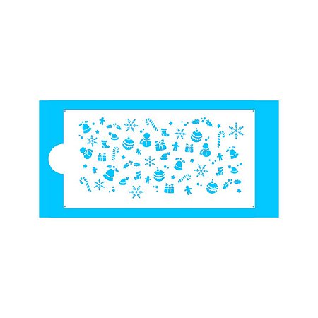 STENCIL NATAL SORTIDO 34,5X16,5CM - BLUE STAR