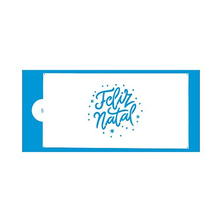 STENCIL FELIZ NATAL 34,5X16,5CM - BLUE STAR
