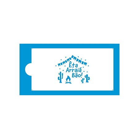 STENCIL ARRAIÁ BÃO 34,5X16,5CM - BLUE STAR