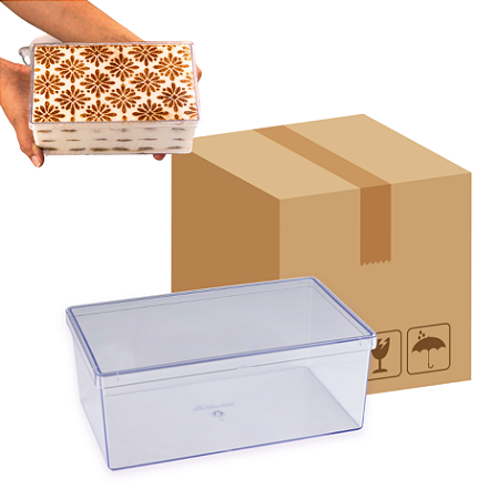 CAIXA C/ 10 UN CAKE BOX RETANGULAR 20x12x8 1,500ML BLUE STAR