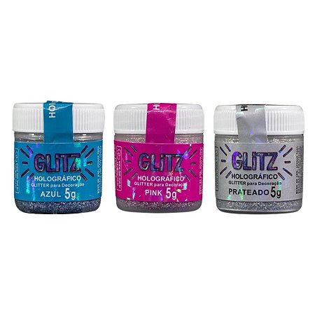 GLITTER P/ DECORAÇÃO GLITZ HOLOGRÁFICO 5g FAB!