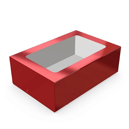 CAIXAS LAMINADAS C/VISOR P/6 DOCES VERMELHA PCT C/10 UN C4679 IDEIA