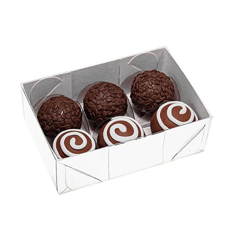 10 Caixas Basic Branca Para 6 Doces C4649 Tampa De Acetato Para Presente Versátil Ideia