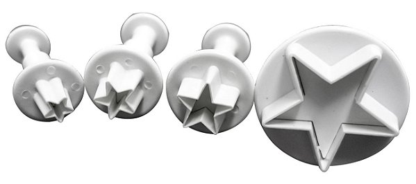 EJETOR ESTRELAS P/ PASTA AMERICANA E DOCES 4 PÇS- PRIME CHEF