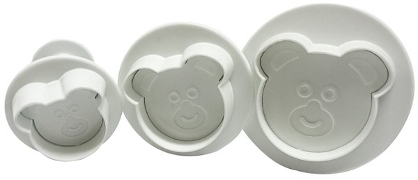 Ejetor Modelador Rosto Urso Para Doces E Biscuit 3 Pçs Prime Chef