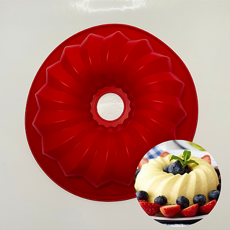 Forma Silicone Vazada para Bolo Pudim Manjar 25cm Prime Chef