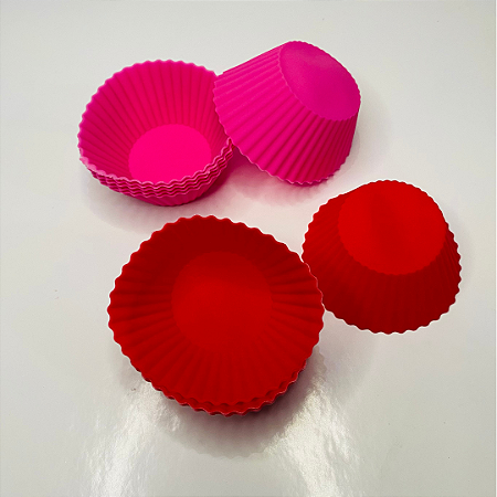 Kit 12 Forminhas Cupcake Cores Variadas Silicone Prime Chef