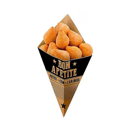 50 Cones Bicudo M Kraft Com Frases 24,5X15CM FestColor