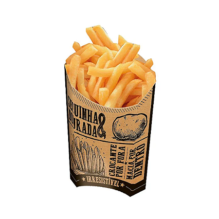 50 Caixas Para Batata Frita Kraft Frases 12X4X13CM FestColor