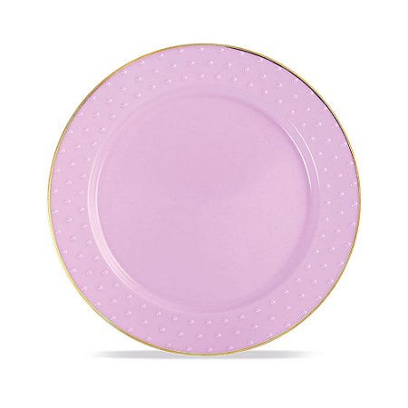 PRATO DE PLASTICO DESCARTAVEL LILAS/OURO PT C/6 UN - CROMUS