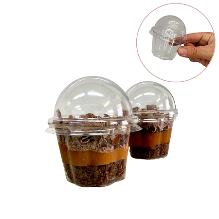60un Copos da Felicidade Tampa Bolha Transparente 100ml Flip