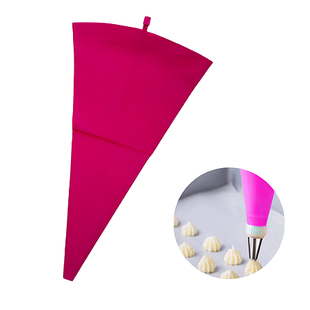 Saco De Confeitar Reutilizável Manga 23x40cm Rosa Prime Chef