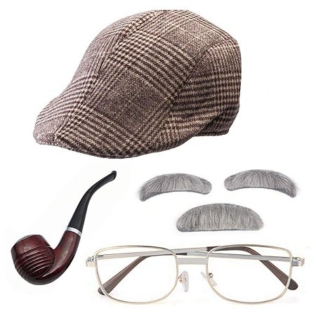 Kit Fantasia Adereços Vovô Silvio Adulto c/ 6 pçs Cromus