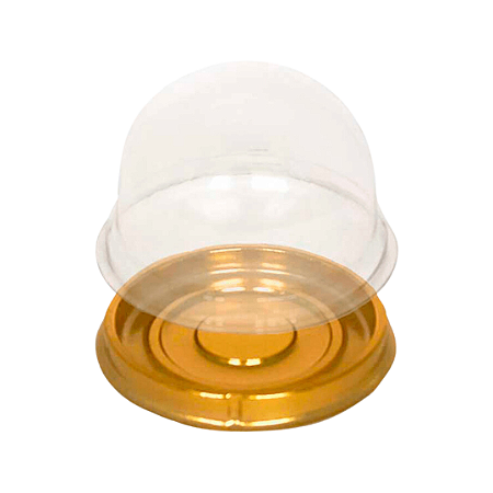 MINI CAKE BOX REDONDA OURO C/ 10UN FLIP