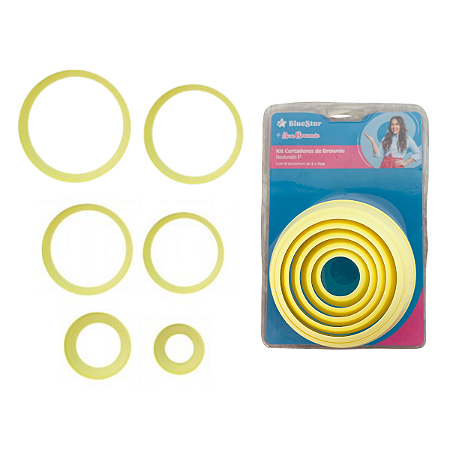 KIT CORTADORES ANA BROWNIE REDONDO P C/ 6 PCS BLUE STAR