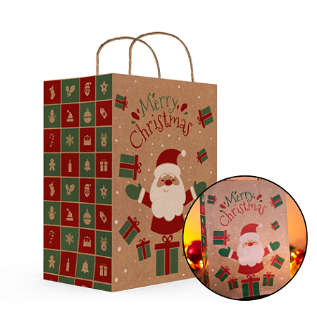 10 SACOLAS (PPQL) NATAL KRAFT NOEL C5093 IDEIA