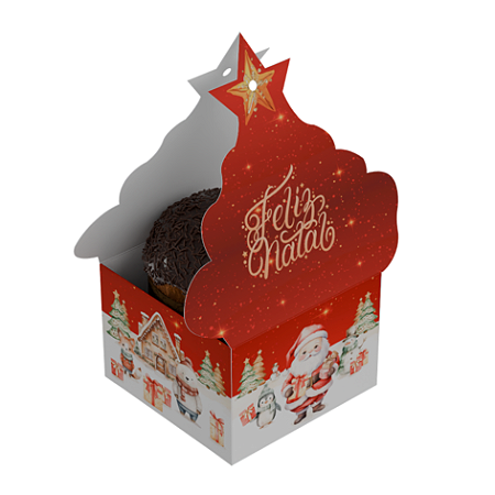 5 CACHEPOT PANETONE ÁRVORE NATAL ENCANTADO C5195 IDEIA