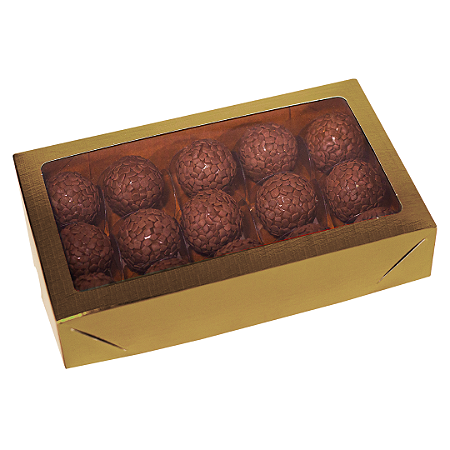 10 CAIXAS LAMINADA C/ VISOR 15 DOCES OURO C4674 IDEIA